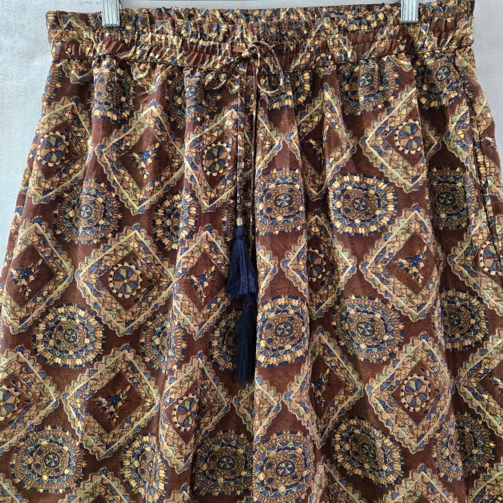 Chelsea & Theodore Large Palazzo Pants Geometric Tassel Wide Leg Boho #1205 - Picture 4 of 10